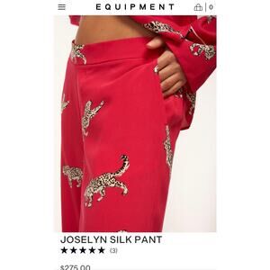 0145 Equipment Joselyn Silk Pant Leopard Print Red XXS